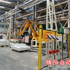 塑料顆粒pp顆粒全自動(dòng)拆包投料機(jī)械手自動(dòng)拆包上料