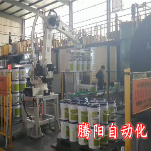 桶裝肥料碼垛機器人一次碼垛多桶